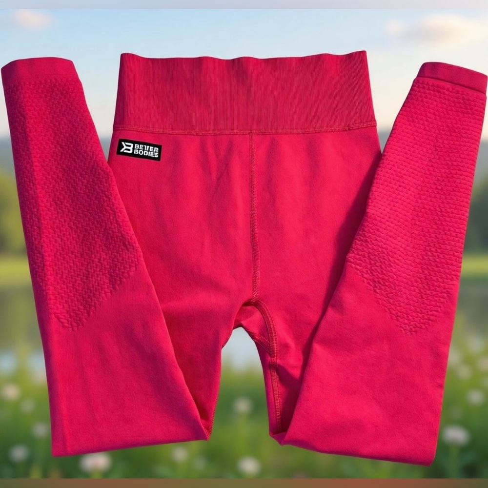 BETTER BODIES Women’s Large Bowery Hot Pink High Tights Leggings NWT Pristine